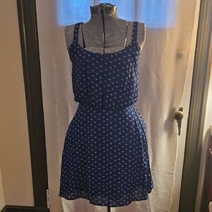BeBop Navy Heart Print Mini Dress